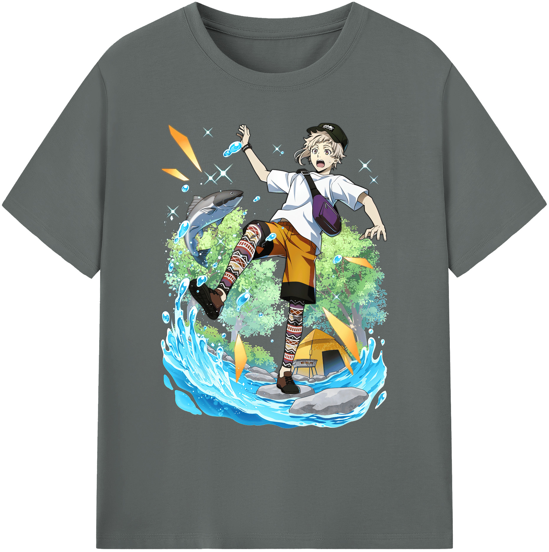 （画像用） 文豪ストレイドッグス Bungo Stray Dogs 綿100％ メンズ半袖Tシャツ｜肌触りやわらか＆通気性